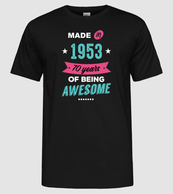 MADE IN 1953 minta fekete pólón