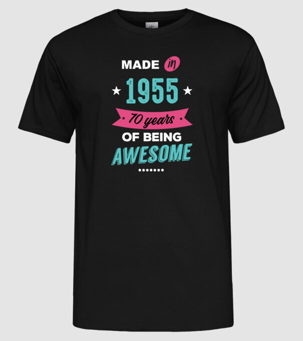 Made in 1955 minta fekete pólón