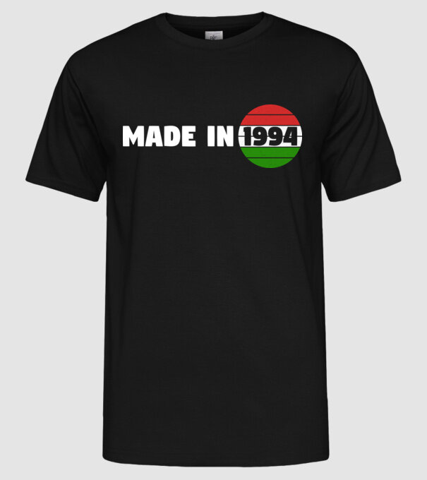 made in 1994 retro vintage hungary minta fekete pólón