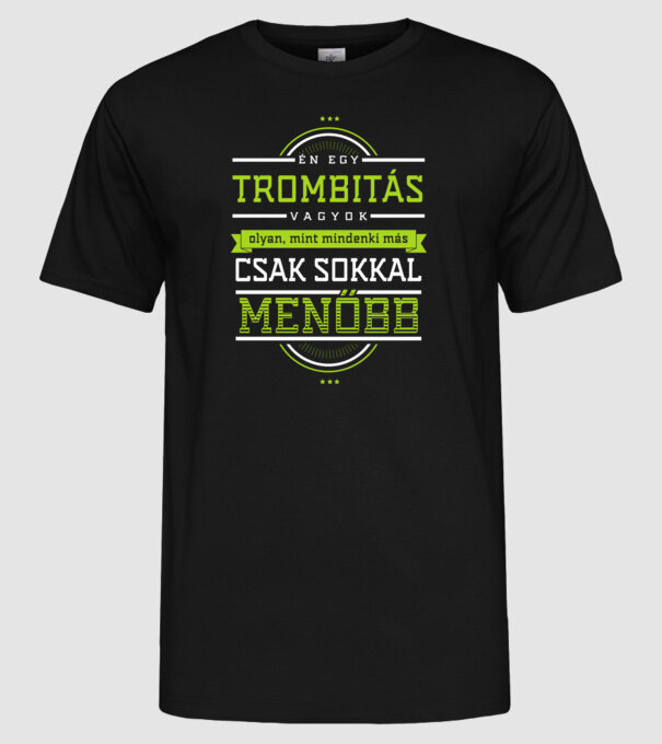 Menő trombitás minta fekete pólón