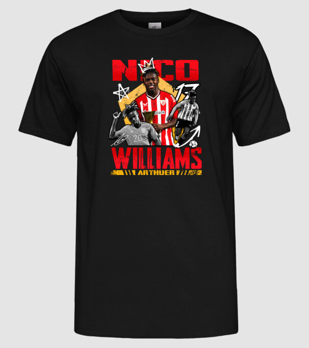 Nico Williams tribute minta fekete pólón
