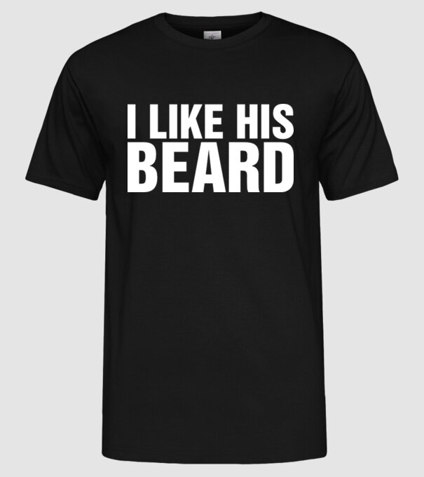 Páros minta I like his beard minta fekete pólón