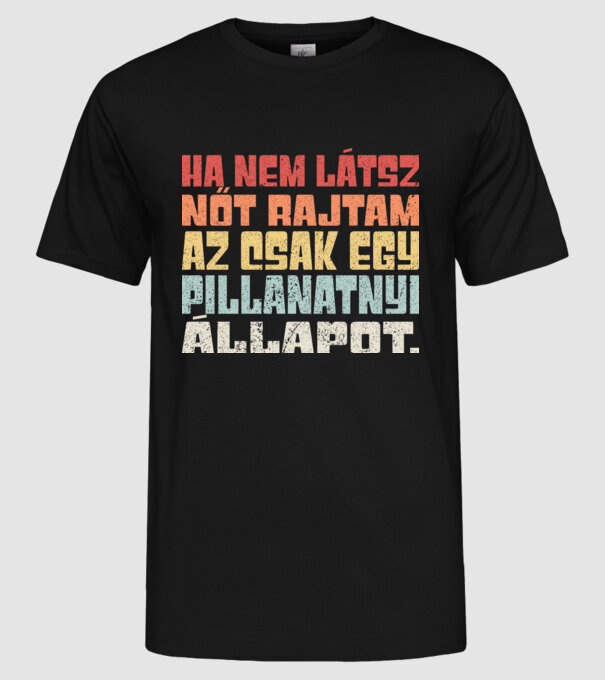 Pillanatnyi állapot minta fekete pólón