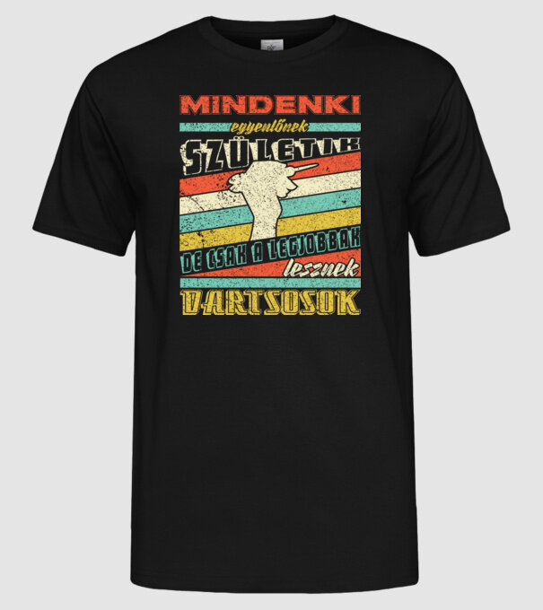 Retro nmindenki egyenlő dartsos minta fekete pólón