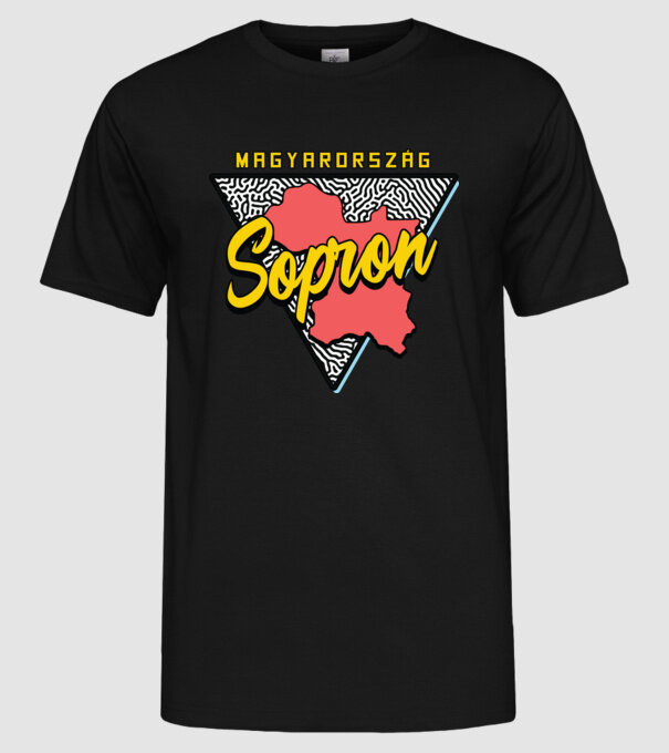 Retro Sopron minta fekete pólón