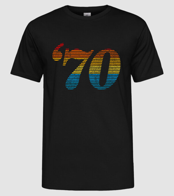 Retro születésnap 1970 minta fekete pólón