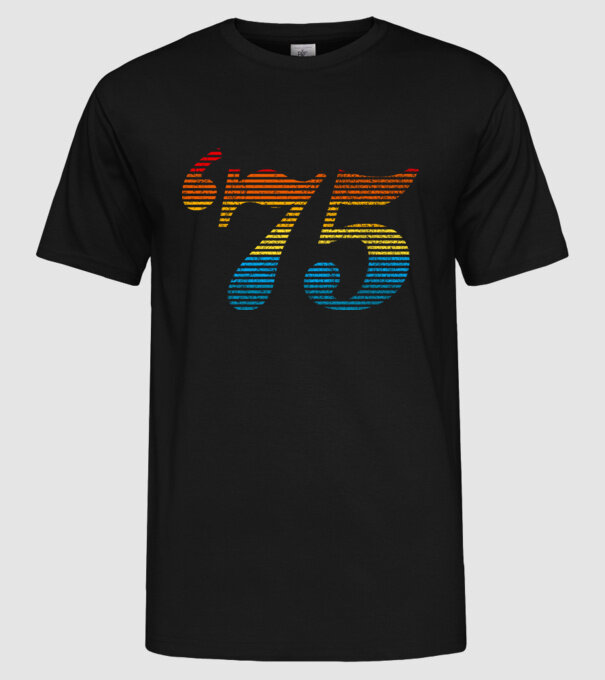 Retro születésnap 1975 minta fekete pólón
