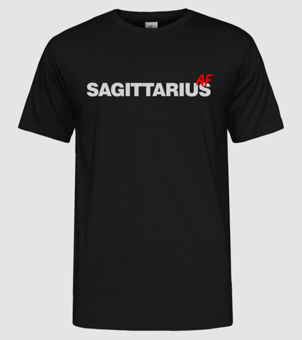 SAGITTARIUS as fuck minta fekete pólón