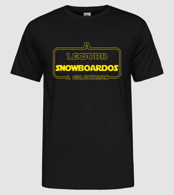 Snowboardos minta fekete pólón
