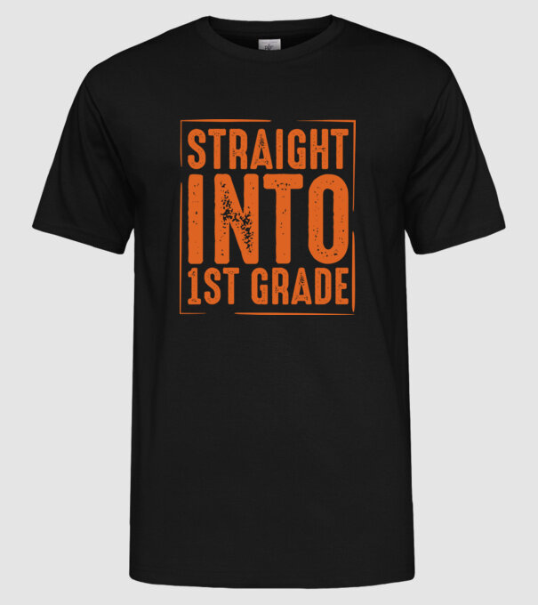 Straight into 1st grade minta fekete pólón