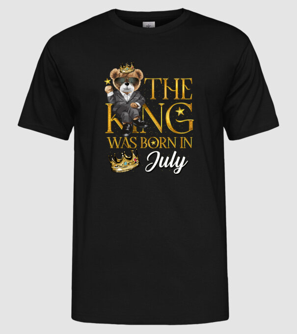 The king was born int JULY minta fekete pólón
