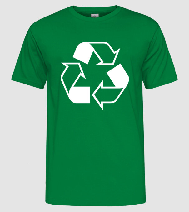 recycling 1 minta zöld pólón