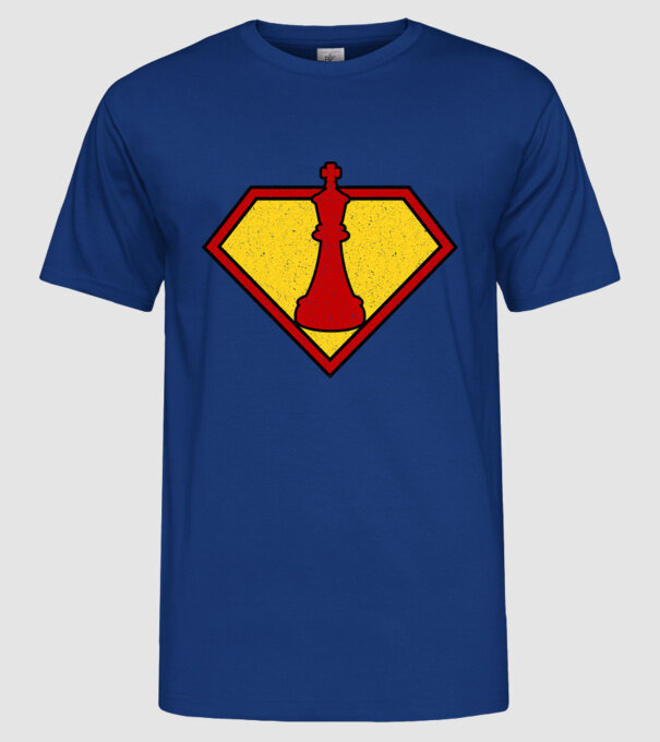 SuperChess Király minta királykék pólón