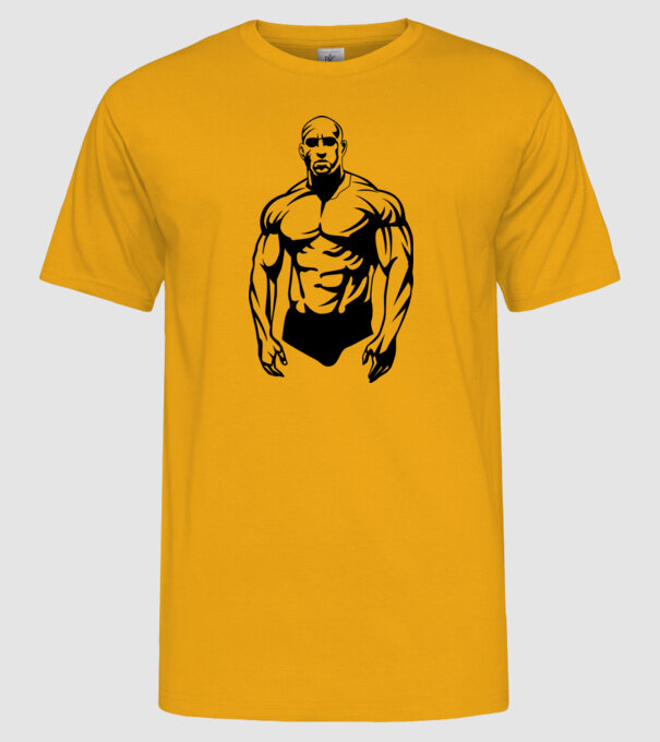 body-builder minta sárga pólón
