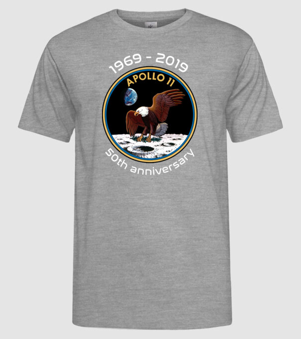 Apollo misson patch minta szürke pólón