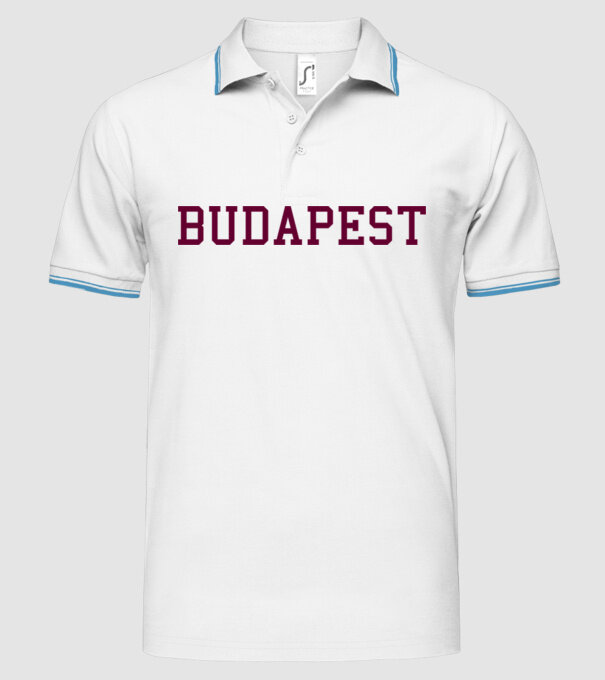 Budapest minta fehér pólón