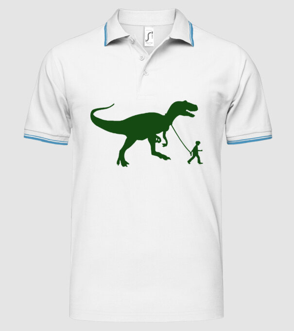 Dino Walking minta fehér pólón