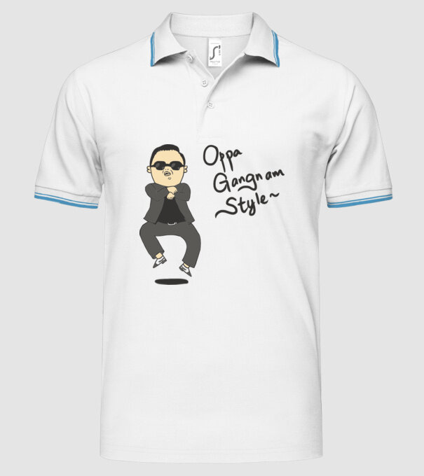 Oppa Gangnam Style minta fehér pólón