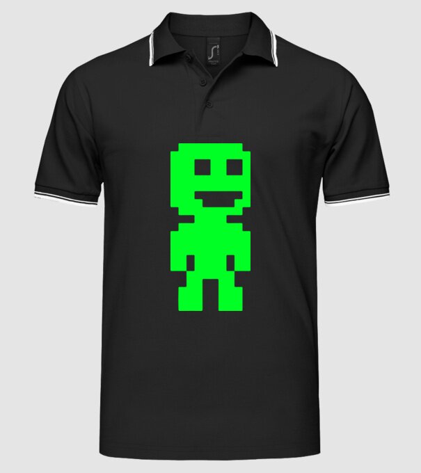8-bit Figure minta fekete pólón