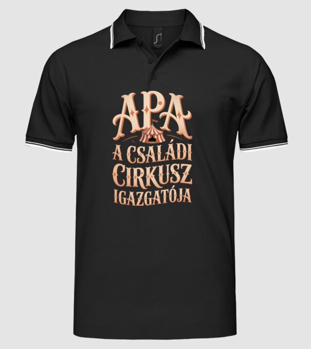 Apa a családi cirkusz igazgatója minta fekete pólón
