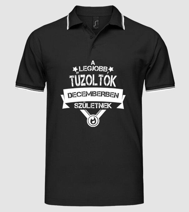 A legjobb tűzoltók decemberben születnek minta fekete pólón