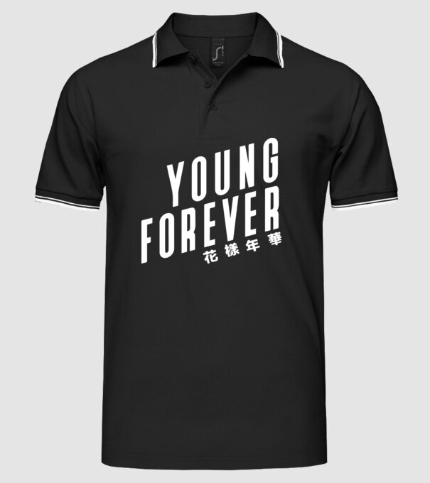 BTS YOUNG FOREVER minta fekete pólón