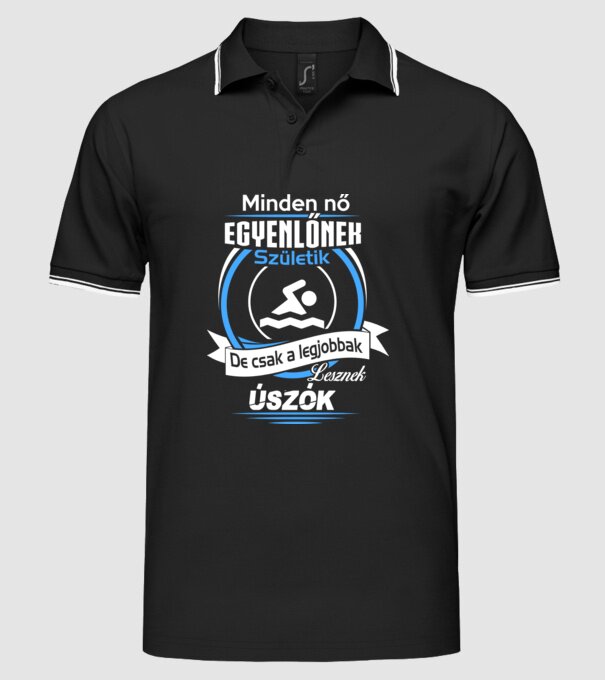 Csak a legjobbak lesznek úszók - Női minta fekete pólón