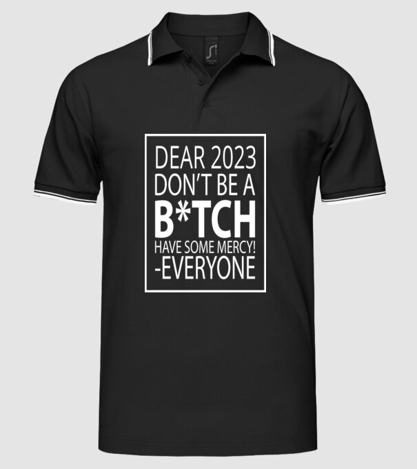 Dear 2023 minta fekete pólón