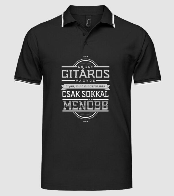 Én egy menő...GITÁROS minta fekete pólón