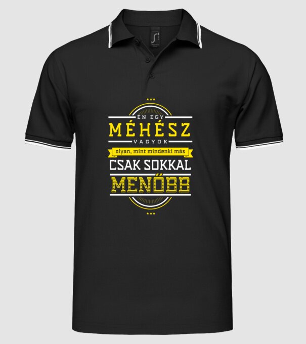 Én egy menő...MÉHÉSZ minta fekete pólón