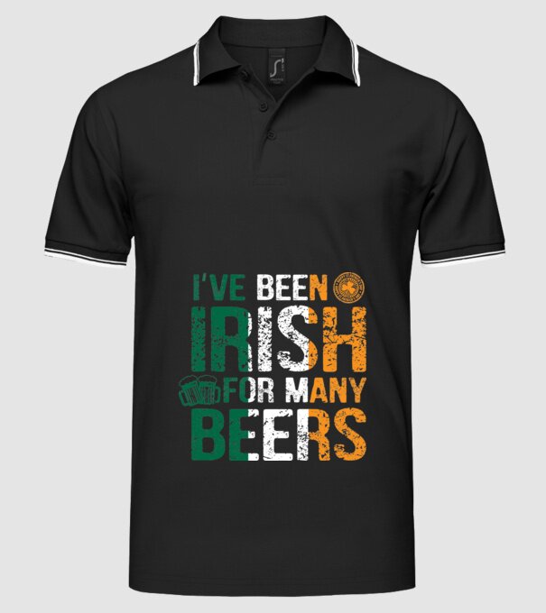 I've been Irish So many Beers minta fekete pólón