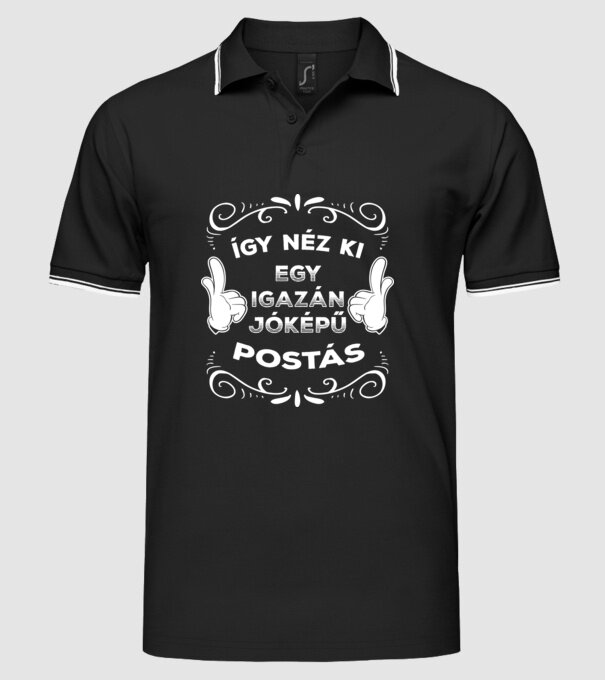 Így Néz ki egy JÓKÉPŰ POSTÁS minta fekete pólón