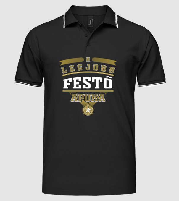 Legjobb apuka...FESTŐ minta fekete pólón