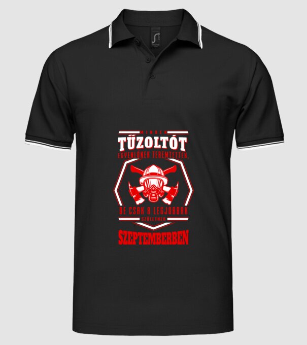 Minden tűzoltót egyenlőnek teremtettek..szeptember minta fekete pólón