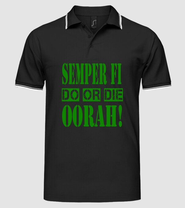 Oorah! minta fekete pólón