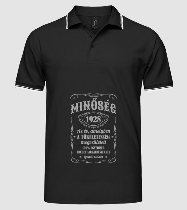 Prémium minőség 1928 minta fekete pólón