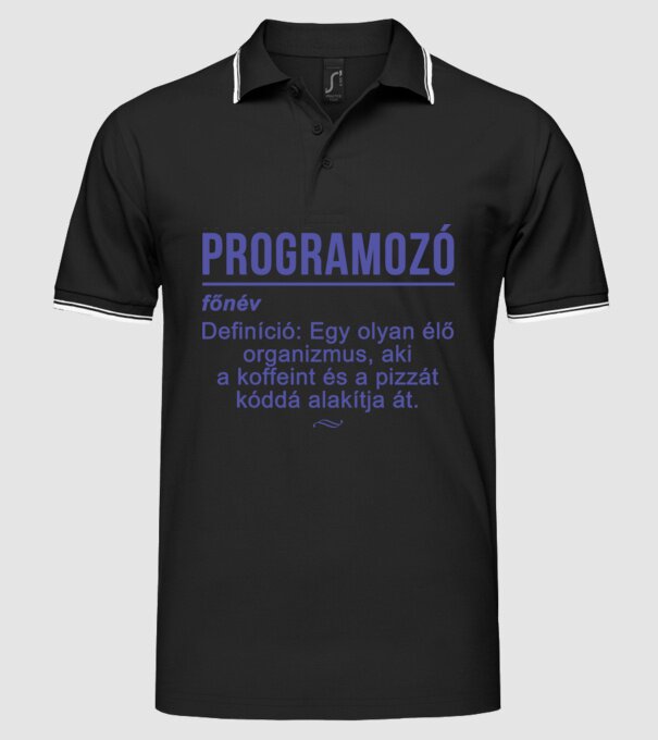 Programozó minta fekete pólón