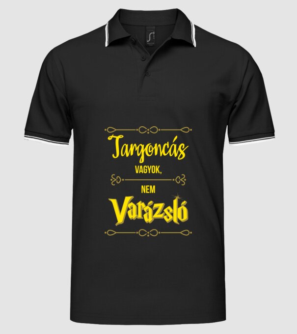Targoncás vagyok nem varázsló minta fekete pólón