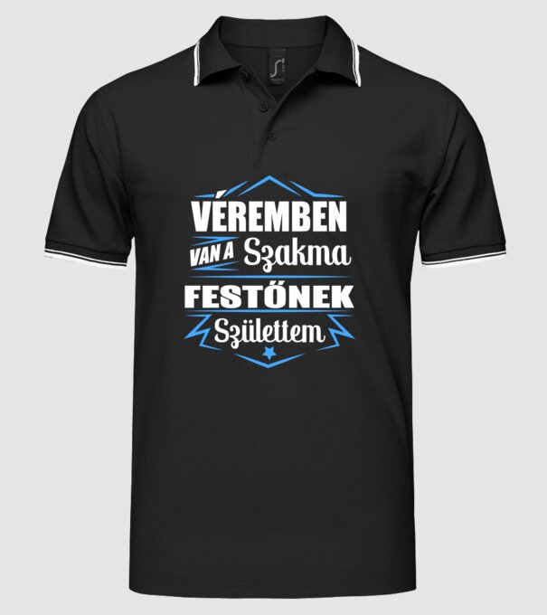 Véremben van a szakma Festő minta fekete pólón