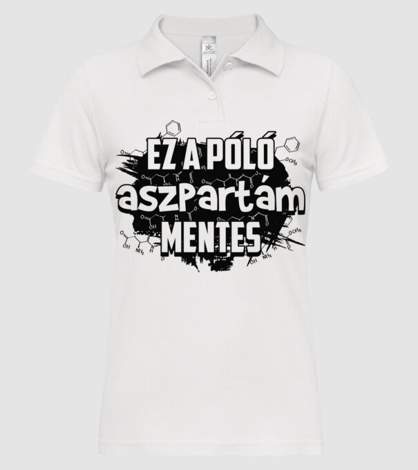 Aszpartám mentes fekete minta fehér pólón