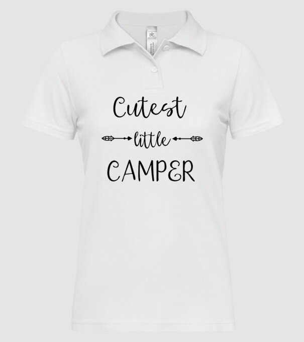 Cutest little camper minta fehér pólón