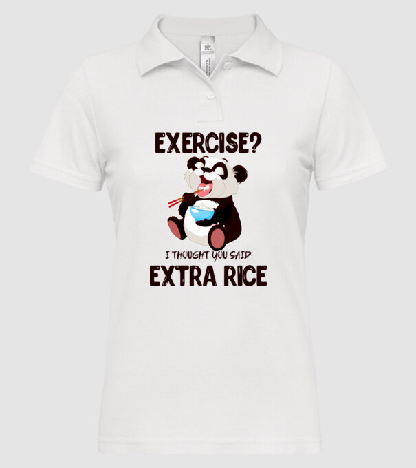 Exercise panda  minta fehér pólón