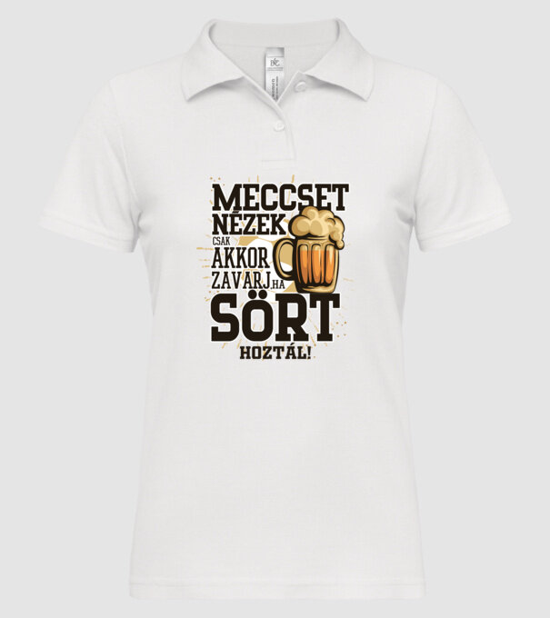 Meccset nézek minta fehér pólón