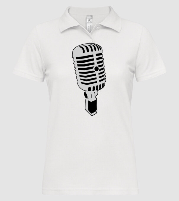 Mic 2 minta fehér pólón