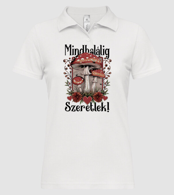 mindhalálig galóca - fehérre minta fehér pólón