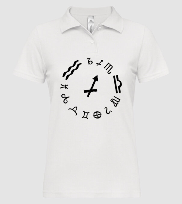 zodiac-sagittarius minta fehér pólón