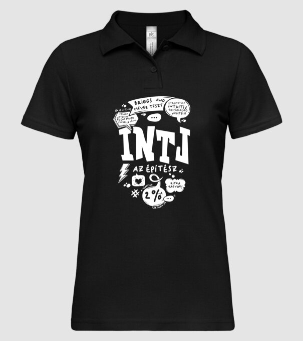 16 Személyiségtipus COMIC INTJ AZ ÉPÍTÉSZ minta fekete pólón