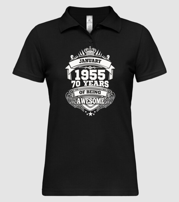 Awesome being of 1955 JANUÁR minta fekete pólón