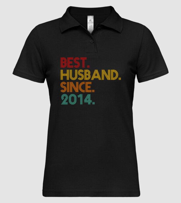 best husband since 2014 retro minta fekete pólón