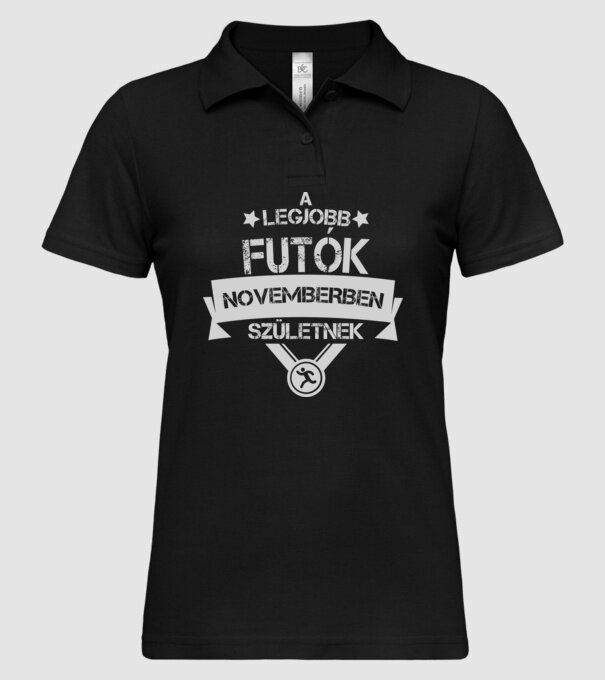 Csillagos legjobb szülinapos futók NOVEMBER minta fekete pólón